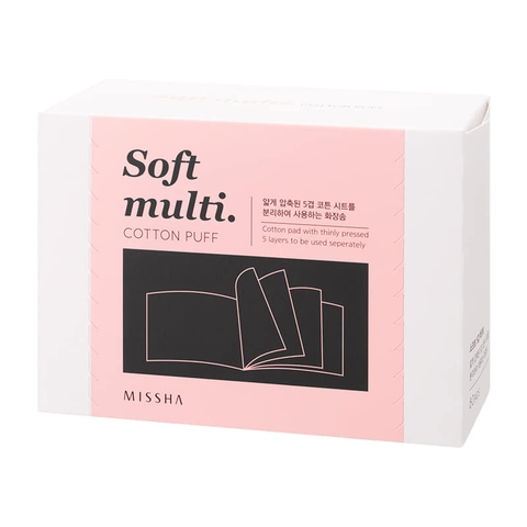 Bông dùng nước hoa hồng Soft multi Cotton Puff - Missha 400 miếng