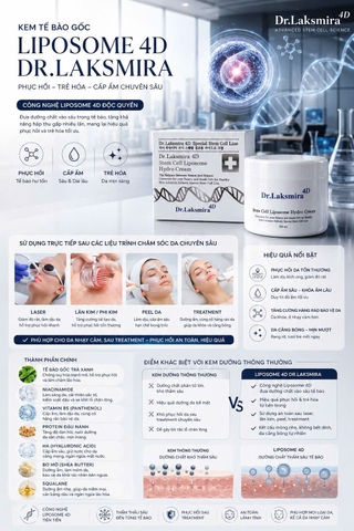 Kem Tế Bào Gốc Trắng Da Dr. Laksmira 4D Stem Cell Liposome Hydro Cream 100ml