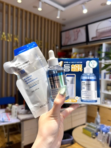 Serum HA tươi + B5 Wellage Real Hyaluronic Blue Ampoule 60ml