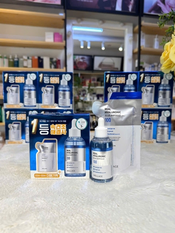 Serum HA tươi + B5 Wellage Real Hyaluronic Blue Ampoule 60ml