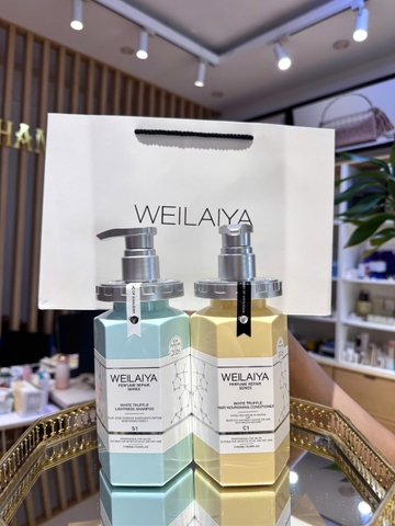 Bộ dầu gội phục hồi đa tầng giúp tóc bồng bềnh, bóng mượt Nấm Truffle Weilaiya 450ml + 450ml (có VAT)