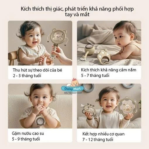 Bộ đồ chơi âm nhạc lục lạc, dụng cụ âm nhạc cho trẻ em 6 chi tiết