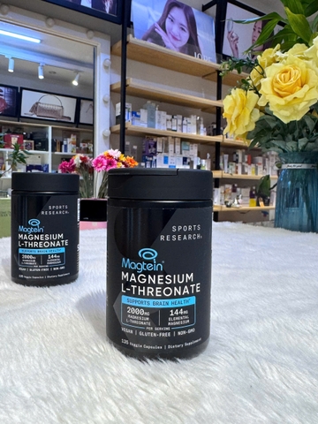 Viên Uống Nuôi Dưỡng Trí Não,Giảm Căng Thẳng Cải Thiện Giấc Ngủ Magnesium L Threonate 2000mg Sports Research 135 viên của Mỹ