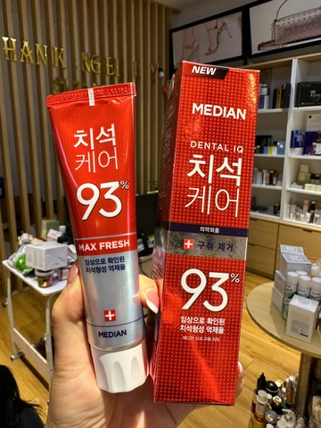 Kem đánh răng Median Dental IQ 93%-Đỏ (mùi bạc hà giúp trị hôi miệng,giảm ê buốt răng,ngừa sâu răng) (có VAT)