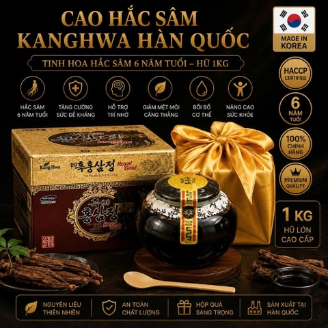 Cao Hắc Sâm Kanghwa Black Red Ginseng Extract Royal Gold 1Kg