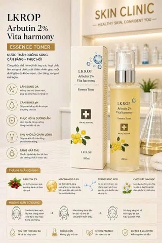 Nước hoa hồng (nước thần) LK ROP Arbutin2% Vita Harmony Essence Toner 200ml