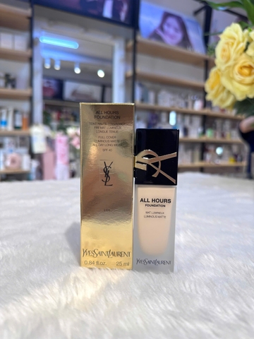 Kem Nền Lì Mịn Bền Màu Nắp Đen Yves Saint Laurent YSL All Hours Foundation Mat Lumineux Luminous Matte SPF 40- Tone LC1 25ml Fullbox Duty