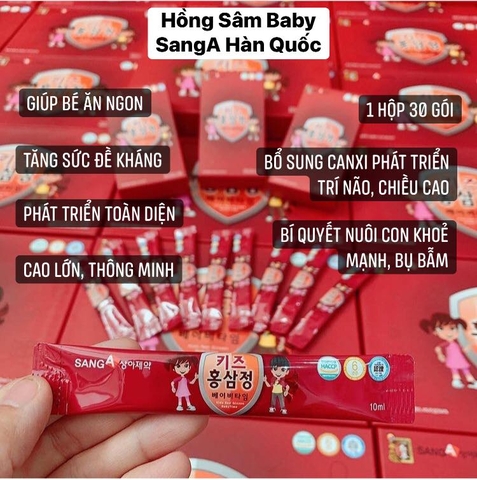 Nước hồng sâm Sanga Baby Hàn Quốc dành cho em bé 30 gói