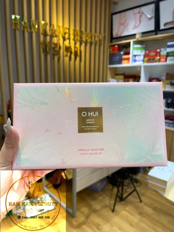 Sét Kem Ohui dưỡng ẩm trắng da Optimum Hydration Miracle Moisture Cream Special Set