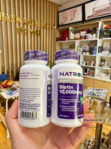 Viên uống mọc tóc Natrol Biotin 10000 Mcg Mỹ Lọ 100 viên