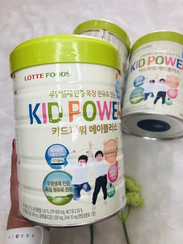 Sữa tăng chiều cao, hệ miễn dịch, phát triển trí tuệ Kid Power Lotte Foods hàn quốc hộp 750g