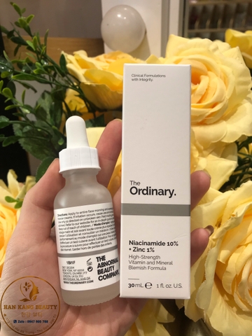 Serum trị mụn và thâm, làm trắng da The Ordinary Niacinamide 10% + Zinc 1%