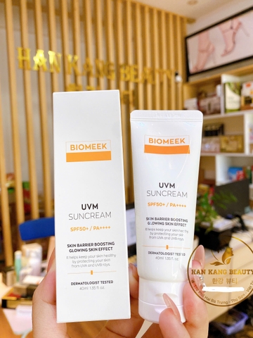 Kem Chống Nắng Huyết Tế Bào Biomeek UVM Suncream SPF50+ PA++++ Dành Cho Da Nhạy Cảm 40ml