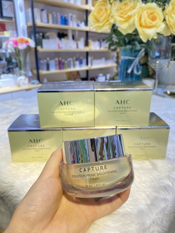 Kem dưỡng AHC Capture Solution Prime Brightening Cream - Màu vàng ( dưỡng trắng, giảm thâm nám ... )