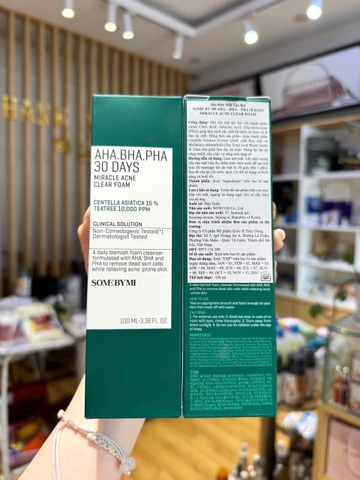 Sữa Rửa Mặt Trị Mụn Some By Mi AHA-BHA-PHA 30 Days Miracel Acne 100ml (có VAT)