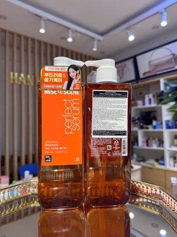 Dầu gội cho mọi loại tóc bị khô và hư tổn rụng nhiều MISE EN SCENE Perfect Serum Original Shampoo 680ml