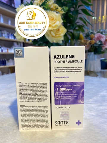 Tinh Chất Dưỡng Ẩm, Làm Khoẻ Da, Phục Hồi Mẩn Đỏ, Làm Dịu, Sante Azulene Soother Ampoule