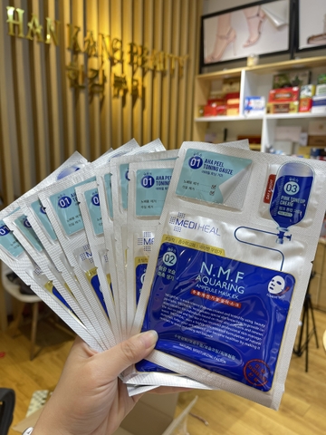 Mặt Nạ Cấp Ẩm 3 Steps N.M.F Mediheal Aquaring Ampoule Mask EX ( 1 hộp 10 miếng )