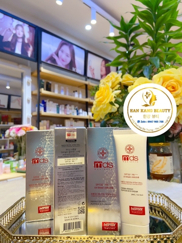 Kem chống nắng nâng tone tế bào gốc cho da treatment Medi Shyn Stem Cell Derma Shield Peptide Sun Cream