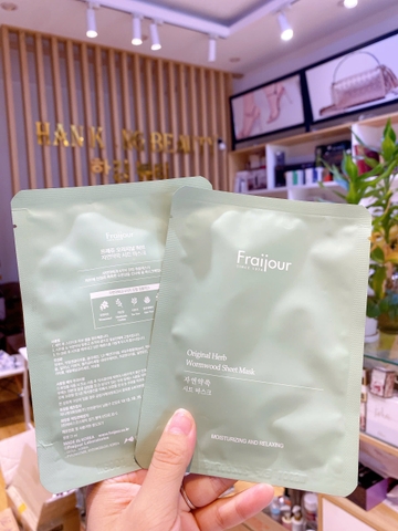Mặt Nạ Ngải Cứu giảm mụn, dưỡng sáng, làm dịu da mụn Fraijour Original Herb Wormwood Sheet Mask 23ml
