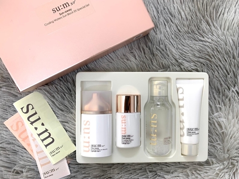 Set Kem Chống Nắng Làm Mát, Không Trôi Trong Nước Su:m37 Sun-Away Cooling Watery Sun Block AD 85ml