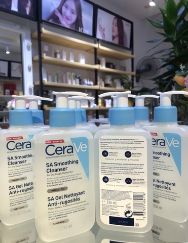 Sữa rửa mặt sạch sâu cho da khô, nhạy cảm, thô ráp Cerave SA Smoothing Cleanser 236ml (Có VAT)