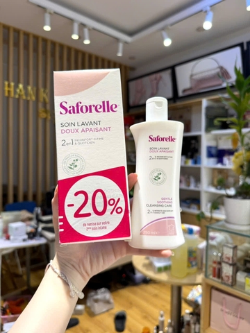 Dung dịch vệ sinh Saforelleb Soin Lavant Doux Apaisant 250ml (Được Hiệp hội sản phụ khoa Pháp chứng nhận)