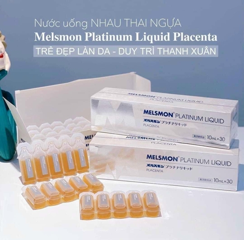 Nước uống nhau thai ngựa Melsmon Platinum Liquid Placenta nội địa Nhật