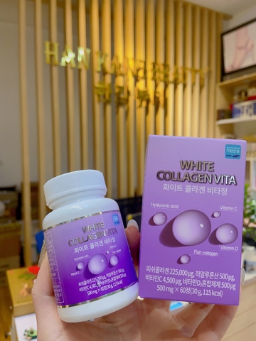 Viên uống hỗ trợ trắng da, cấp ẩm, chống nhăn White Collagen Vita ( 1 hộp 60 viên )