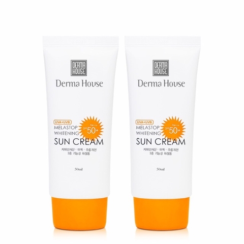 Kem Chống Nắng Nâng Tone Derma House Melastop Whitening Sun Cream SPF50+ PA+++ (màu cam)