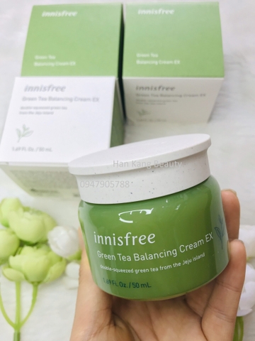 Kem dưỡng ẩm, làm khỏe, mịn màng da thường-hỗn hợp Innisfree Green Tea Balancing Cream EX 50ml