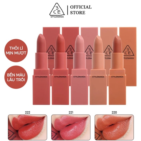 Son thỏi 3CE Lip Color Mood On-and-On