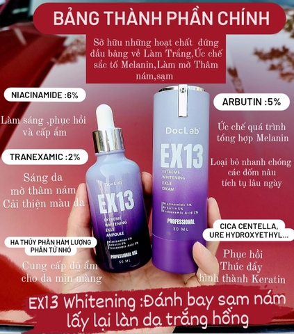 Tinh chất giảm thâm, ức chế giảm sắc tố nám Doclab Extreme Whitening Ex13 Ampoule 50ml