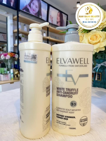 Cặp dầu gội xả Elvawell phục hồi, kiềm dầu, trị gầu, siêu mềm mượt