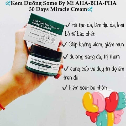 Kem Dưỡng Trị Mụn Some By Mi AHA-BHA-PHA 30 Days Miracle Cream.