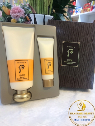 Set Sữa rửa mặt và kem tẩy trang The History of Whoo Facial Foam Cleaser Special set.