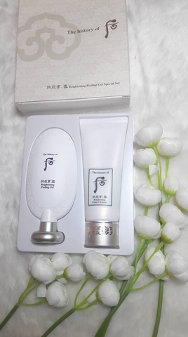 Set Tẩy Tế Bào Chết tặng Sữa Rửa Mặt Whoo Brightening Peeling Gel Làm Trắng Sáng Da.