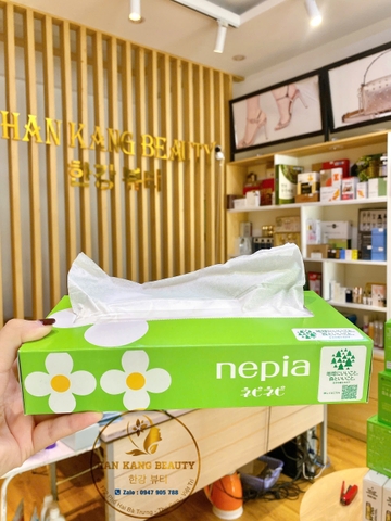 Hộp giấy ăn dai, mềm mịn hình hoa NEPIA nội địa Nhật (300 tờ x 5 hộp)