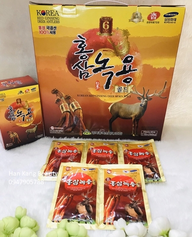 Nước hồng sâm nhung hươu Korean Red Ginseng Deer Horn Juice 30 gói