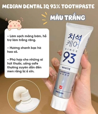 Kem đánh răng Median Dental IQ White 93% new Hàn Quốc (có VAT)