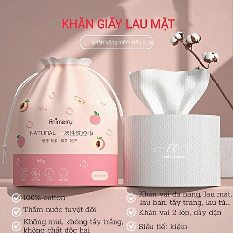 Khăn Mặt Khô dùng một lần ĐÀO Đa Năng Animerry (40 khăn)