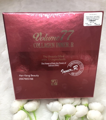 Bộ sp serum+ kem thạch collagen DNA giúp trẻ hóa da Volume 77 Collagen Inner. R