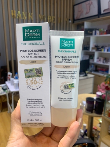 Kem Chống Nắng Phổ Rộng Ngừa Lão Hóa, Phòng Chống Nám- MartiDerm The Originals Proteos Screen SPF50+ Fluid Cream