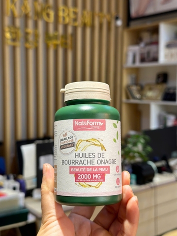 Viên uống tinh dầu hoa anh thảo kết hợp lưu ly Nat&From beaute de la peau Pháp hộp 200 viên 2000mg