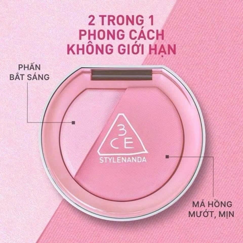 Phấn Má Hồng Và Highlight 3CE Blushlighter 4.3g