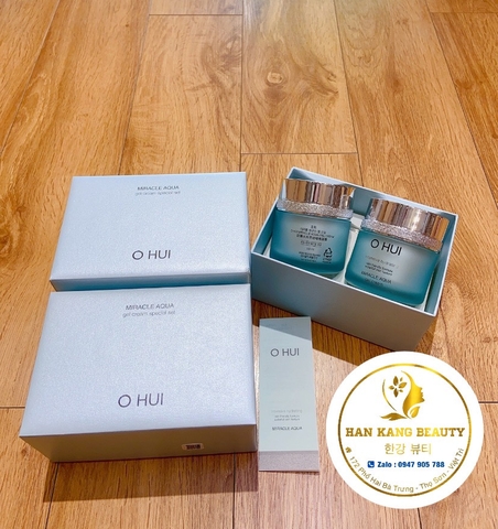 Set Kem dưỡng dạng Gel siêu dưỡng ẩm, kiềm dầu Ohui Miracle Aqua Gel Cream