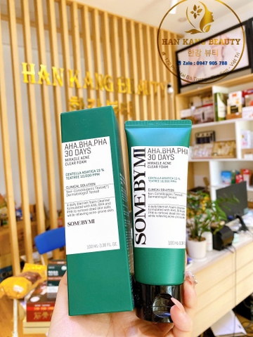 Sữa Rửa Mặt Trị Mụn Some By Mi AHA-BHA-PHA 30 Days Miracel Acne 100ml (có VAT)