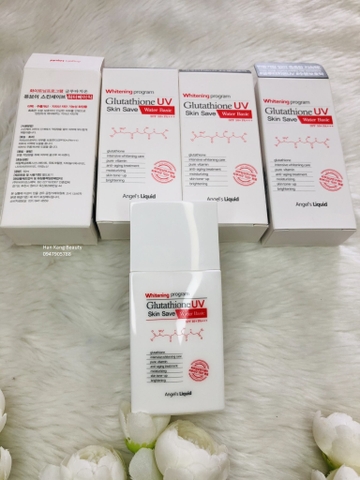 Kem Chống Nắng dưỡng trắng không nhờn dính Angel’s Liquid Whitening Program Glutathione