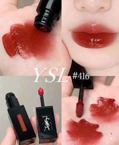 Son Kem Yves Saint Laurent Y.S.L The Inks Vinyl Cream màu 416 Chili Provocation – Màu Đỏ Đất