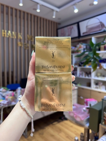Phấn nước YSL Touche Éclat Glow Pact Cushion High Cover Mesh Foundation Vỏ Hồng
